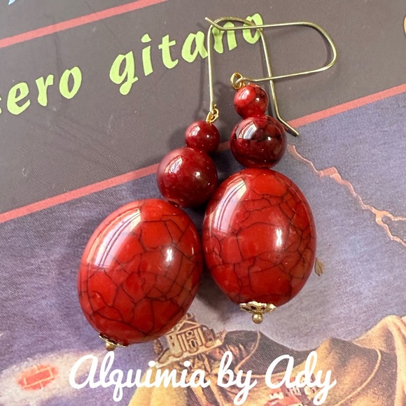 Alquimia Red Minimalist Earrings - Picture 1 of 1